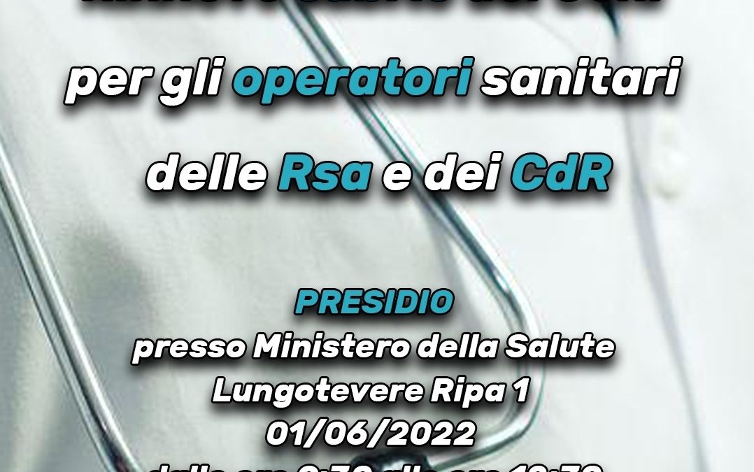 Il 1 giugno presidio per il rinnovo del CCNL delle Rsa e dei Cdr